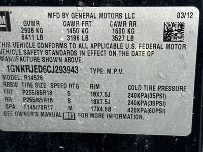 2012 Chevrolet Traverse LT w/2LT