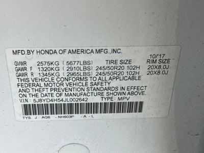 2018 Acura MDX w/Technology Package & AcuraWatch Plus Pkg