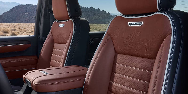 2026 GMC Sierra 2500 HD SLT premium brown leather interior seats