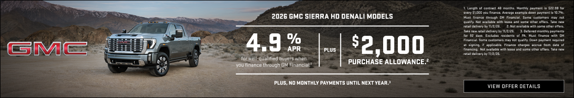 4.9% APR for well-qualified buyers when you finance through GM Financial.1

Plus, $2,000 PURCHASE...