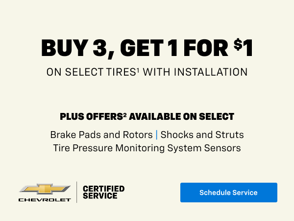 Buy 3 Tires, Get 1 For $1
